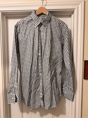 Peter Millar - Men's Black & White Windowpane Button-Down Shirt